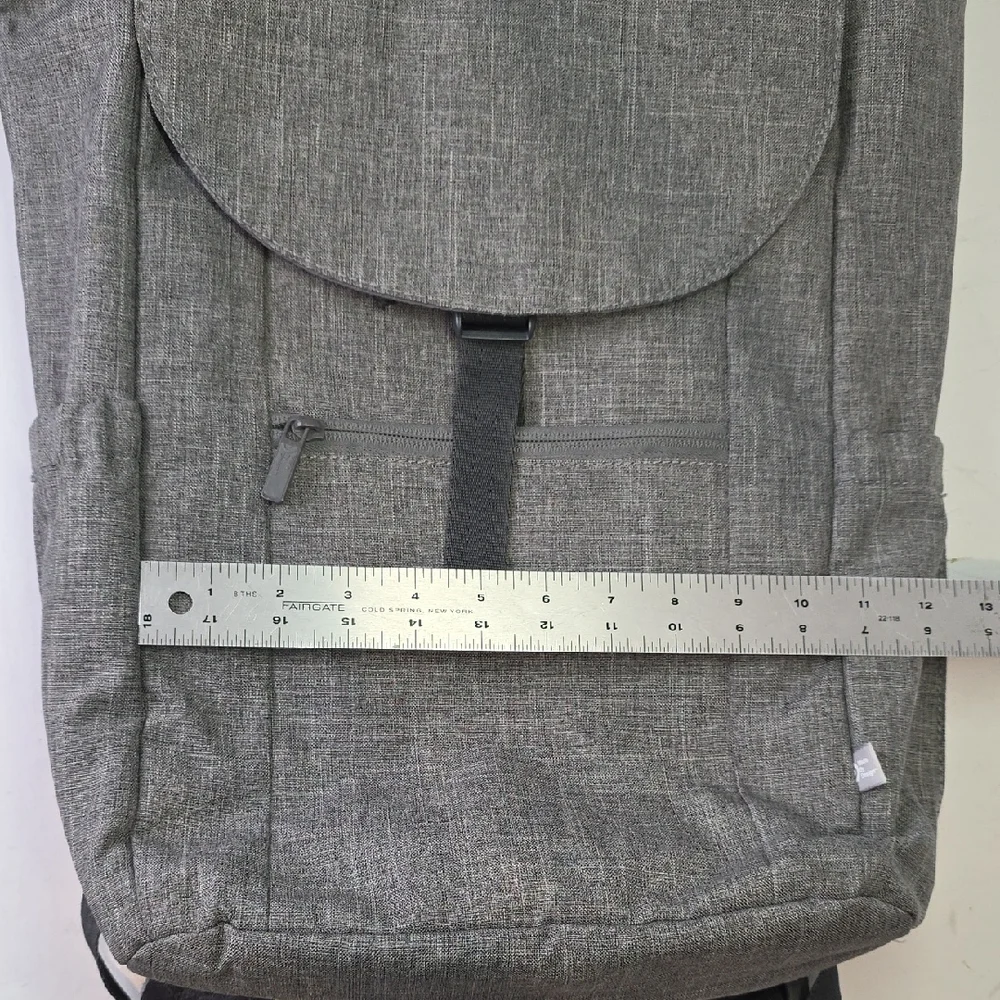 Gray Men's Backpack For Laptop Large With Zip Pockets Travel‎ Bag New